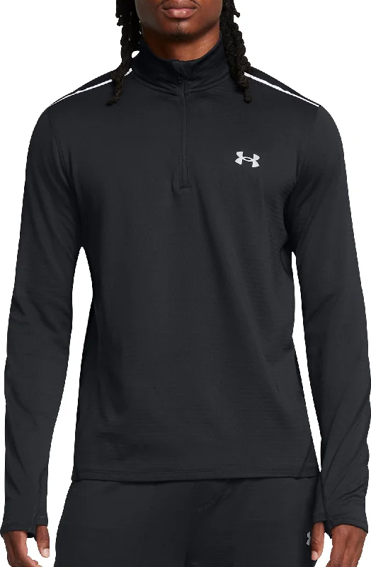Women's Cozy Fit Long Sleeve T-shirt for Fall -Under Armour Vanish Cold Weather Half Zip Long Sleeve Mens Running Top - Black