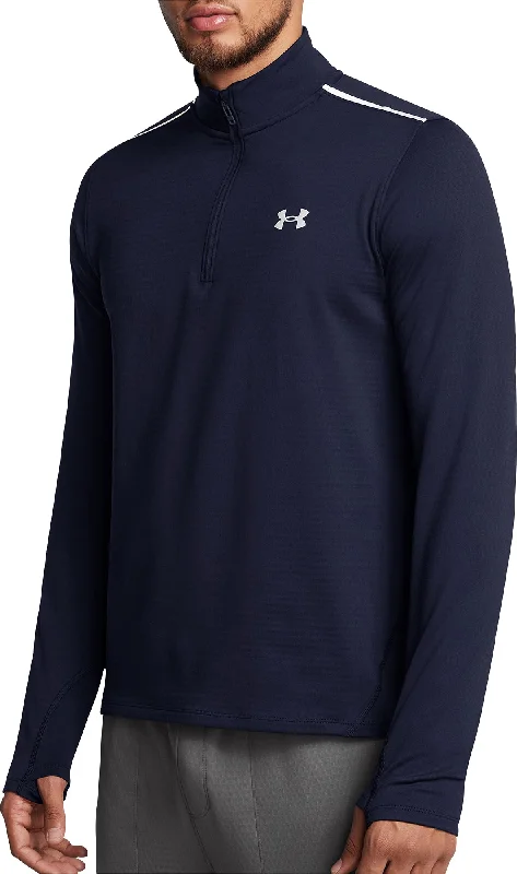 Women's Textured Long Sleeve T-shirt for Casual Wear -Under Armour Vanish Cold Weather Half Zip Long Sleeve Mens Running Top - Blue