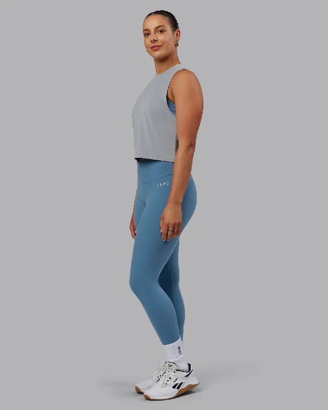 Women's Soft Camis for Day to Night -Unleash Cropped Training Tank - Circular Grey