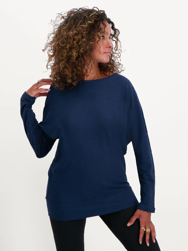 Women's Fun and Graphic Long Sleeve T-shirt -Urban Goddess Budhi Long Sleeve Yoga Top - Midnight Women's Fun and Graphic Long Sleeve T-shirt -Urban Goddess Budhi Long Sleeve Yoga Top - Midnight