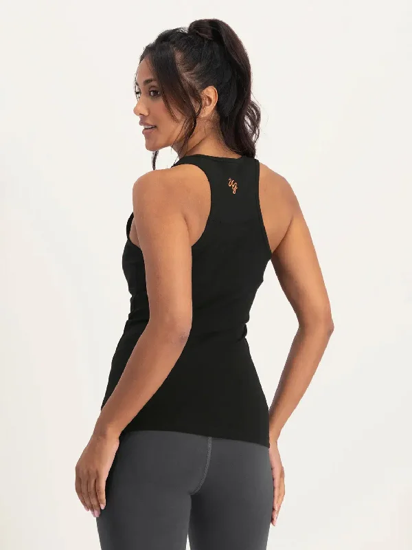 Women's Casual Tank Tops for Easy Fit -Urban Goddess OM Core Yoga Tank - Onyx Black
