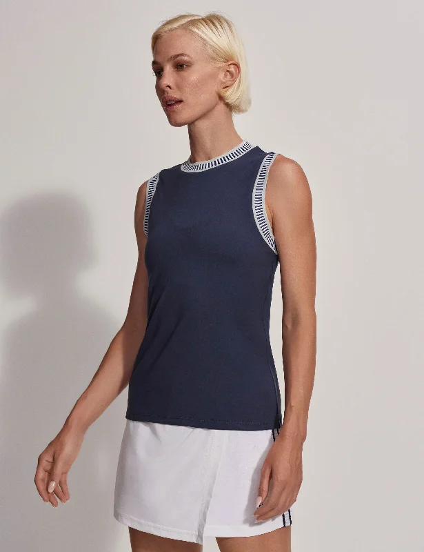 Women's Casual Tank Tops for Beach Days -Hessian Performance Tank - Blue Nights/Pearl Blue