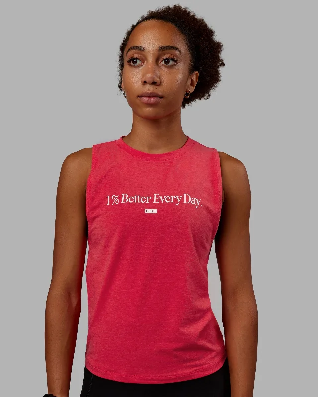 Women's Summer Camisoles for Warm Days -Vital 1% Better Training Tank - Scarlet-White