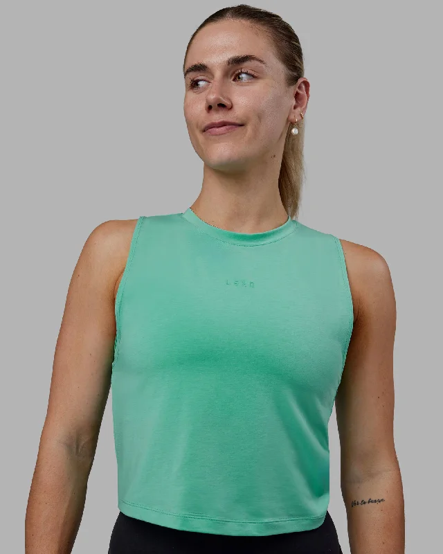 Women's Mesh Tank Tops -Vital Cropped Training Tank - Cockatoo
