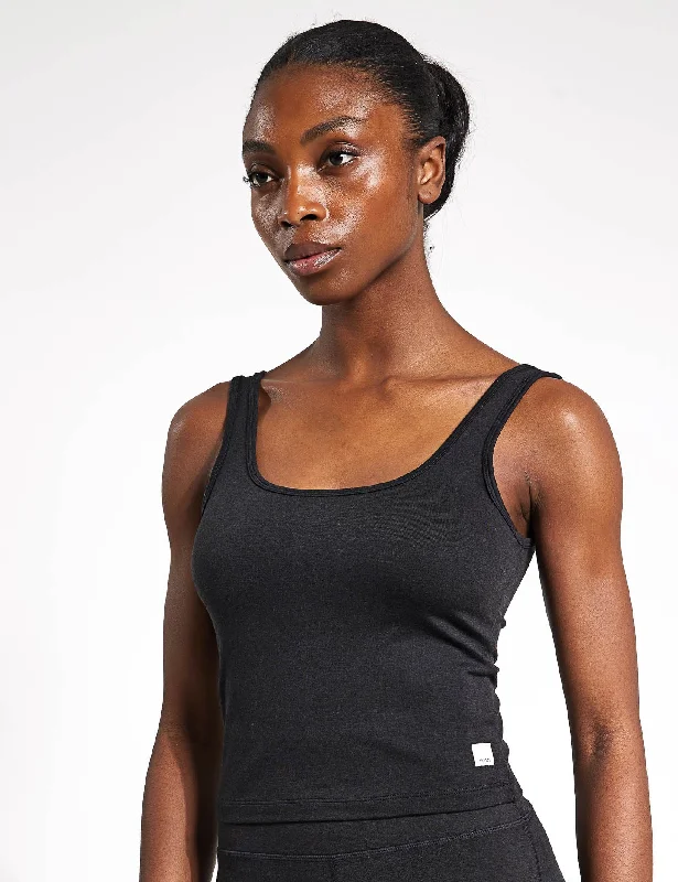 Women's Camis for Layering Under Blazers -Halo Essential Tank - Black Heather