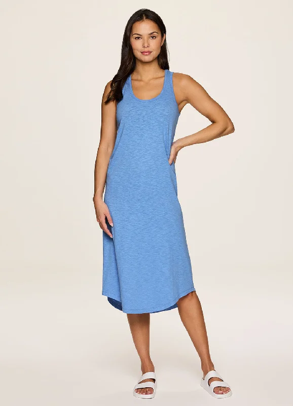 Women's Tank Tops with Lace Detailing -Weekender Midi Tank Dress
