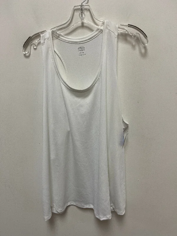 Women's Satin Camisoles -White Athletic Tank Top Athletic Works, Size 2x