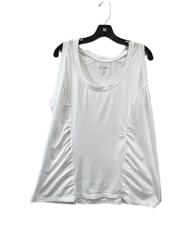 Women's Trendy Cami Tops for Layering -White Athletic Tank Top Zella, Size 2x