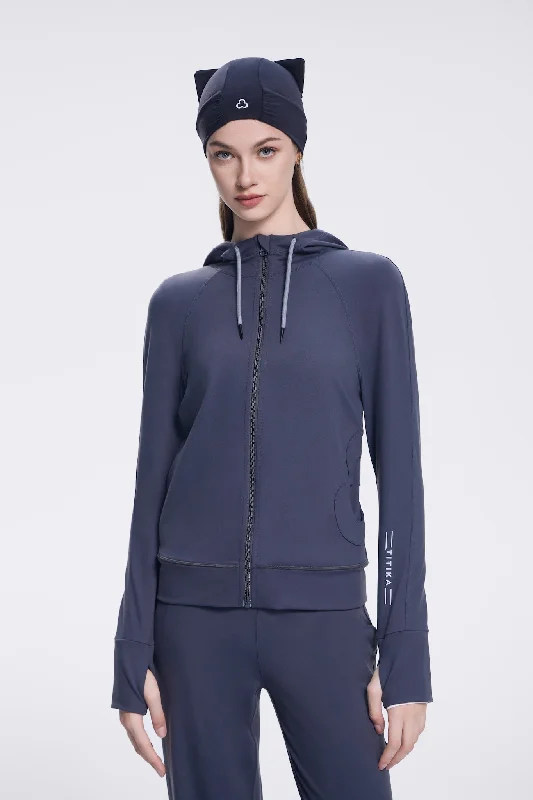 Women's Textured Long Sleeve T-shirt for Casual Wear -Willow Zip Long Sleeve