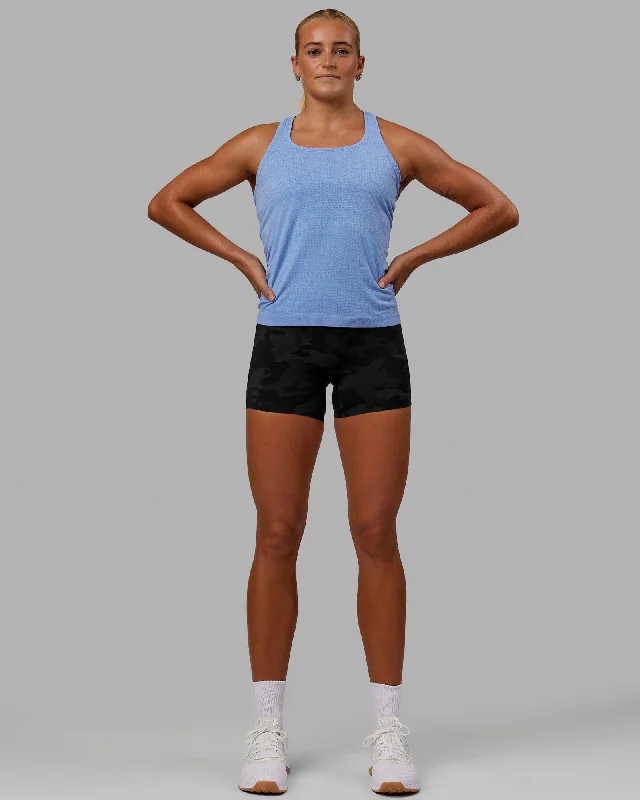 Women's Cropped Camisoles -AeroFLX+ Seamless Tank - Cornflower Blue Marl