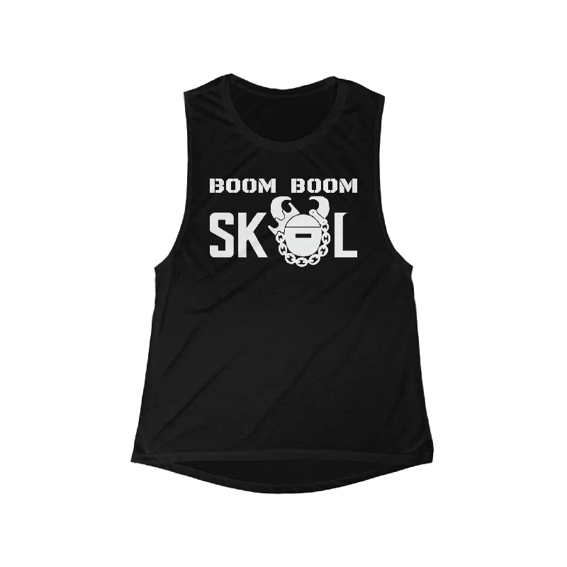 Women's Cotton Tank Tops for Hot Weather -Women's Flowy Scoop Muscle Tank - BOOM BOOM