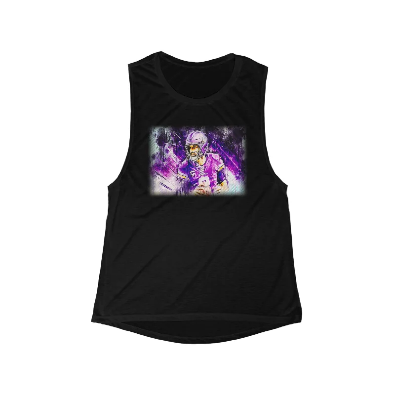 Women's Button-down Tank Tops -Women's Flowy Scoop Muscle Tank - Color Blast