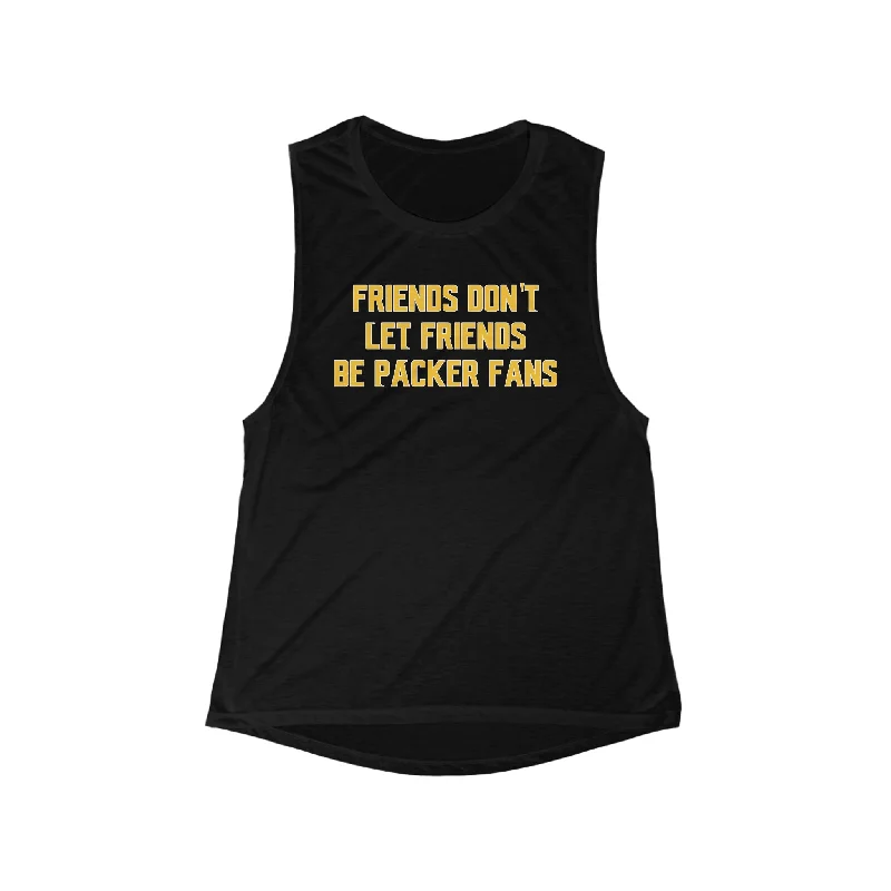 Women's Summer Camisoles -Women's Flowy Scoop Muscle Tank - Friends Don't Let Friends
