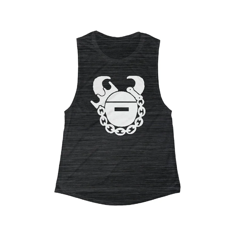 Women's Backless Tank Tops -Women's Flowy Scoop Muscle Tank - Game Day Helmet