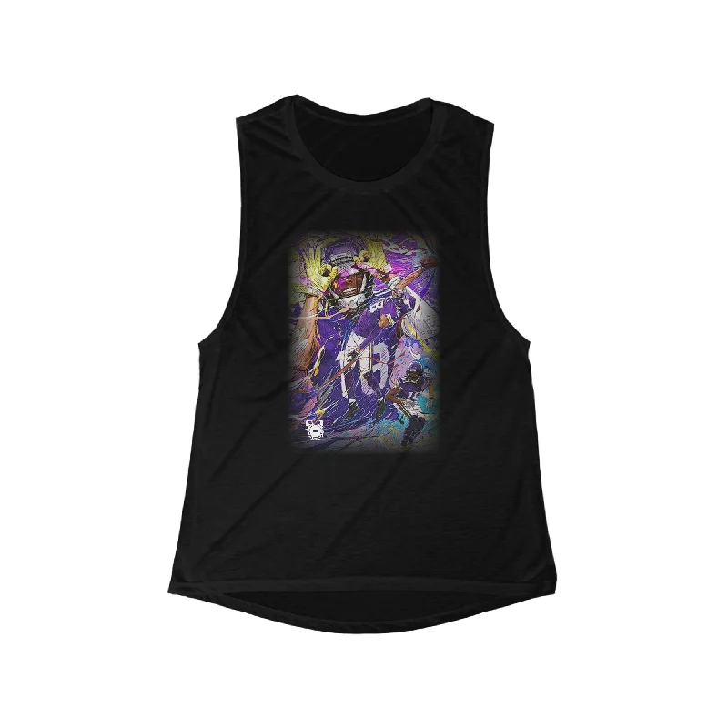 Women's Tank Tops for Layering Under Jackets -Women's Flowy Scoop Muscle Tank - Griddy Dance