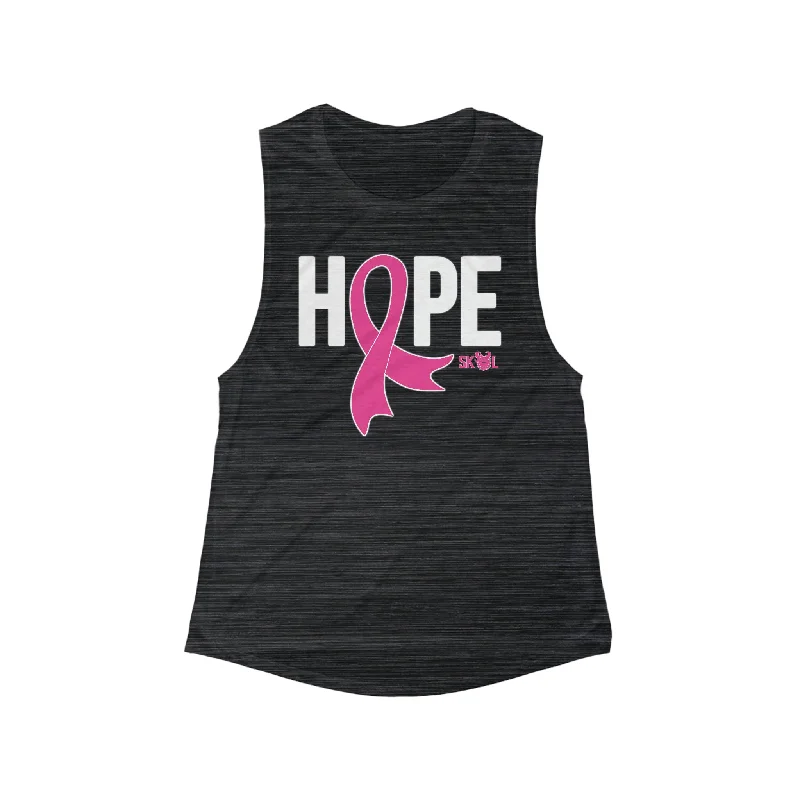 Women's Elegant Camisoles -Women's Flowy Scoop Muscle Tank - Hope