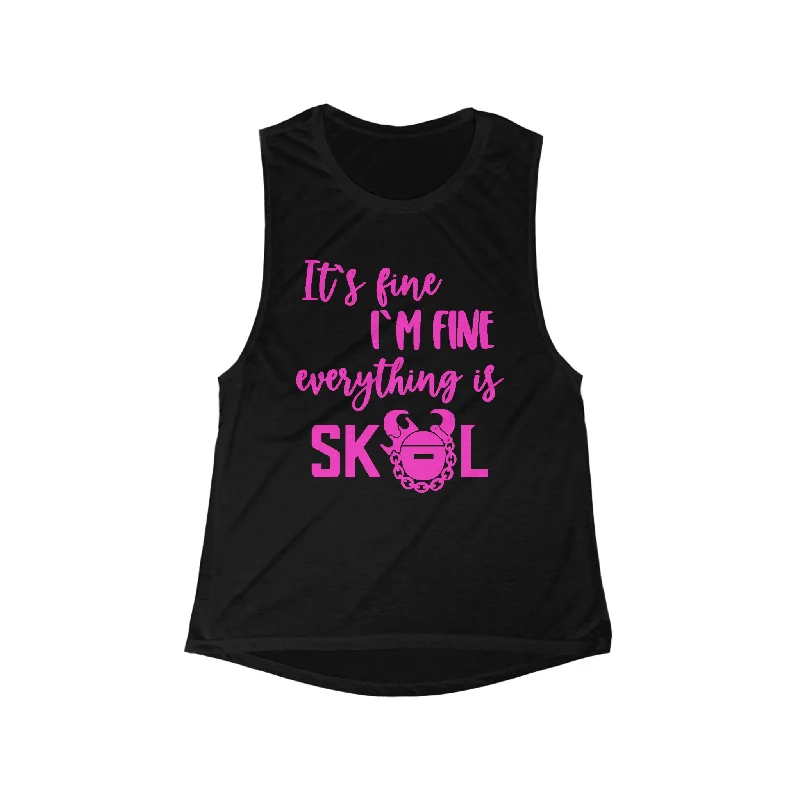 Women's Relaxed Camisoles -Women's Flowy Scoop Muscle Tank - It's Fine
