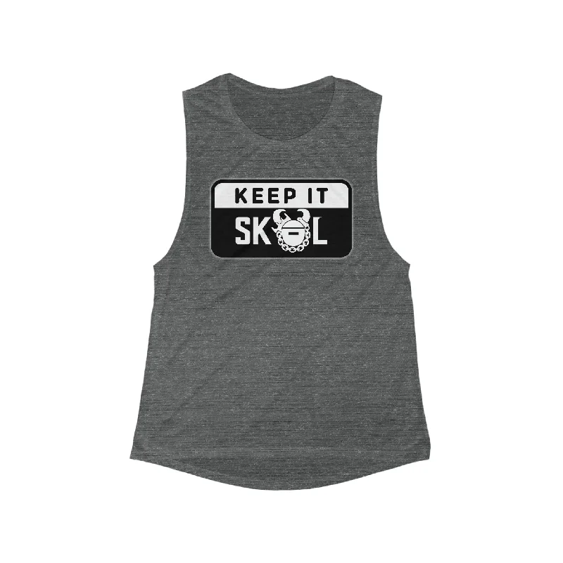 Women's Bohemian Tank Tops -Women's Flowy Scoop Muscle Tank - Keep it Simple (Framed)