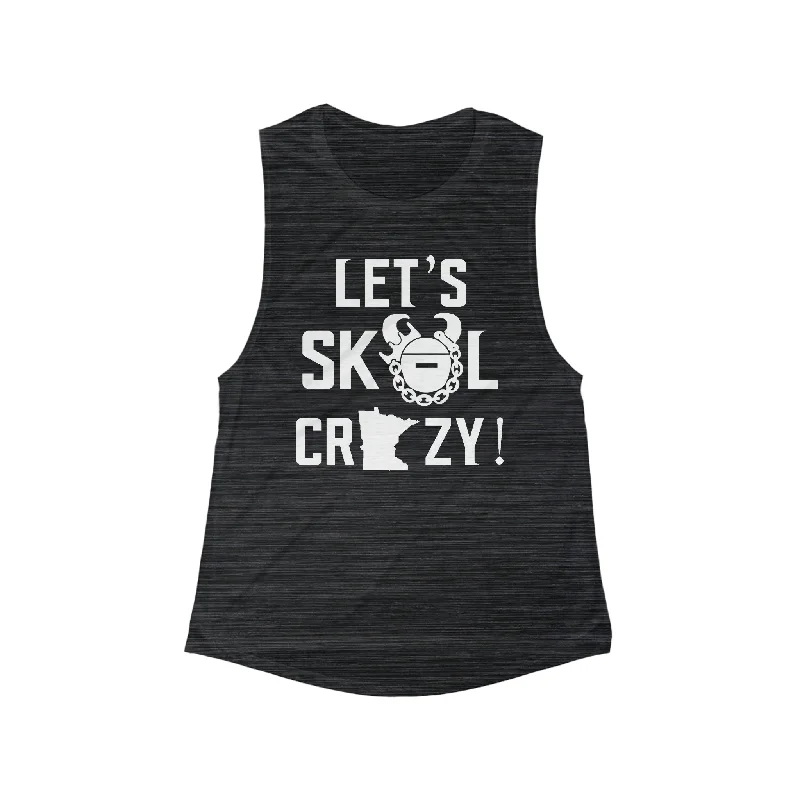Women's Casual Cotton Tank Tops -Women's Flowy Scoop Muscle Tank - Let's go Crazy!