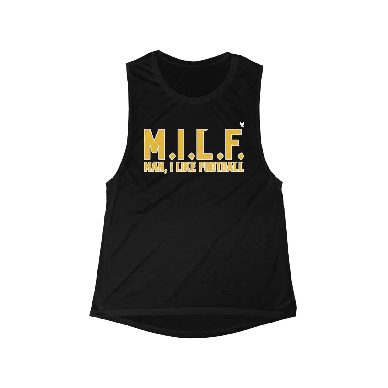 Women's Tank Tops for Layering -Women's Flowy Scoop Muscle Tank - M.I.L.F.