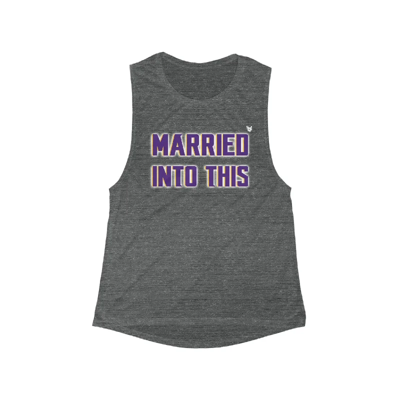 Women's Silk Camisoles -Women's Flowy Scoop Muscle Tank - Married Into This