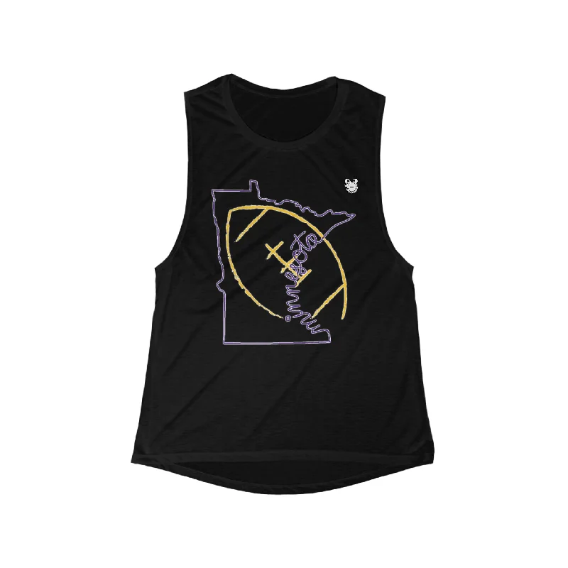 Women's Graphic Tank Tops -Women's Flowy Scoop Muscle Tank - MN State Football