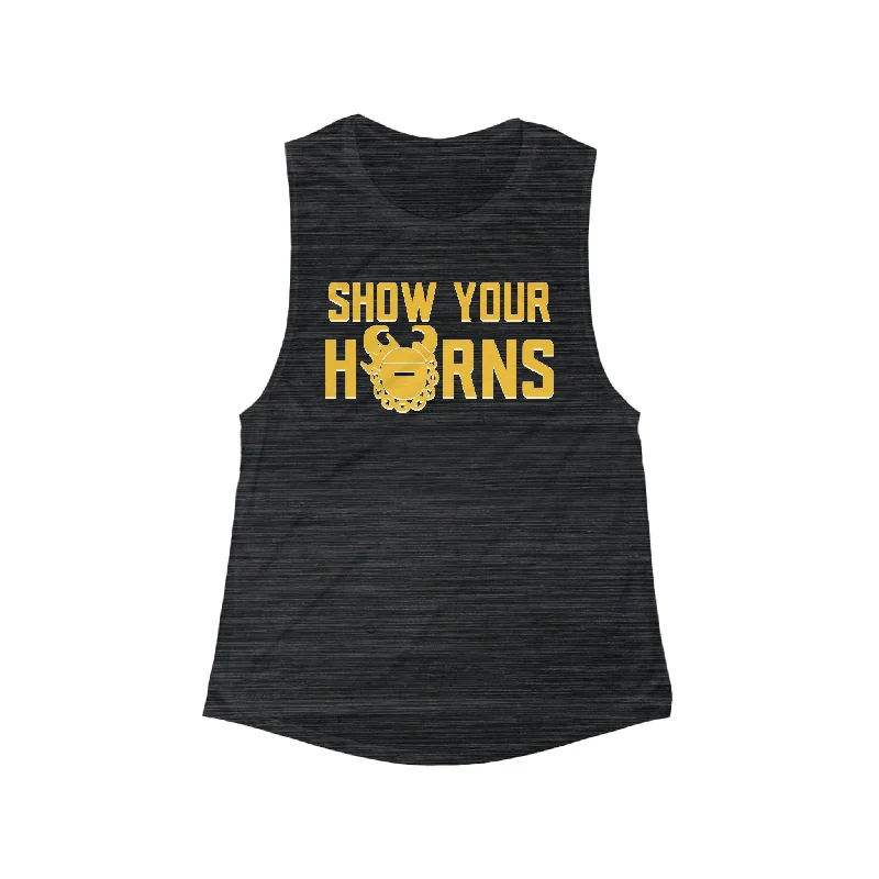 Women's Layered Tank Tops -Women's Flowy Scoop Muscle Tank - Show Your Horns