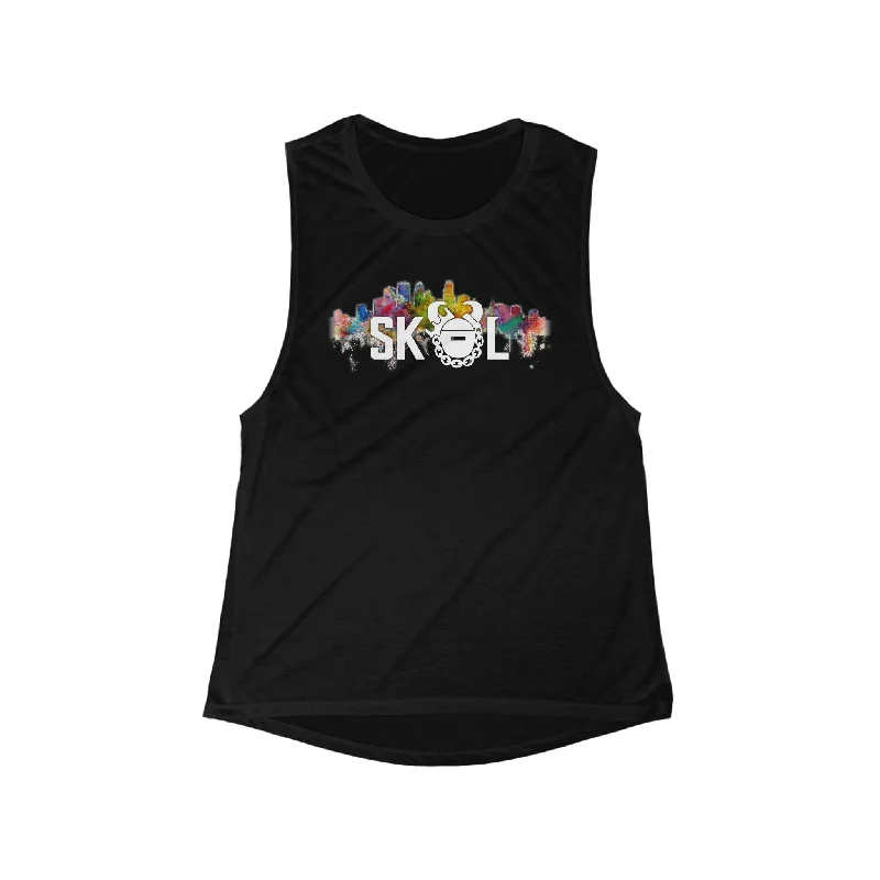 Women's Basic Camisoles -Women's Flowy Scoop Muscle Tank - Skyline