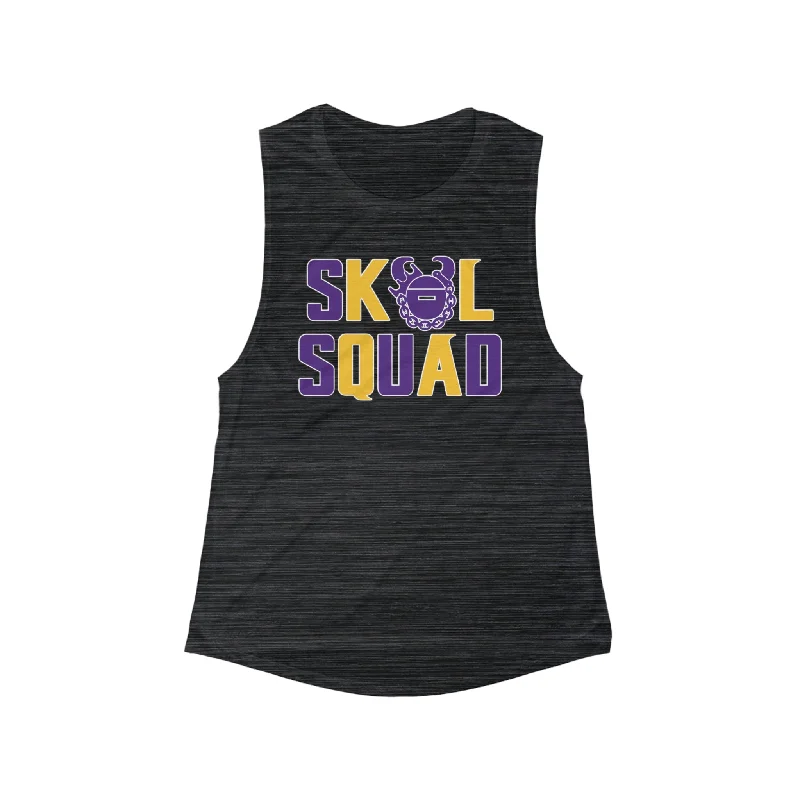 Women's Stretch Camisoles -Women's Flowy Scoop Muscle Tank - SQUAD