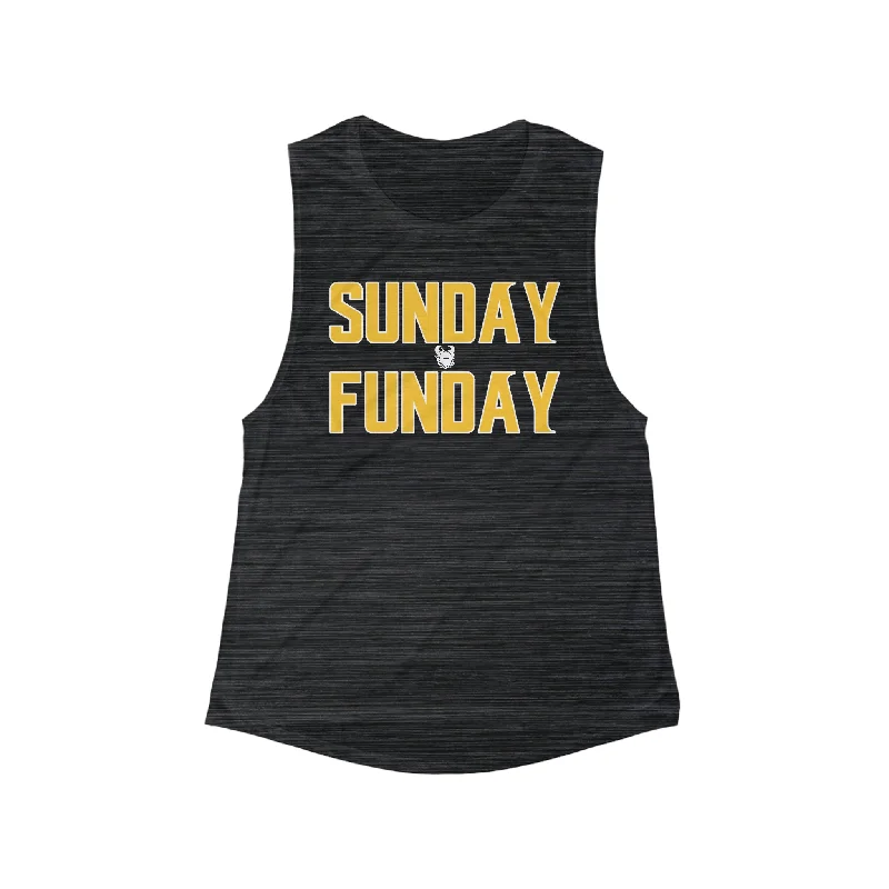 Women's Fitted Tank Tops -Women's Flowy Scoop Muscle Tank - SUNDAY FUNDAY