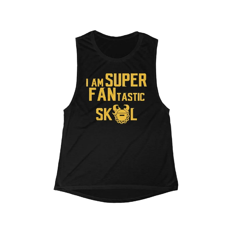 Women's Comfy Camisoles -Women's Flowy Scoop Muscle Tank - SUPER FANtastic