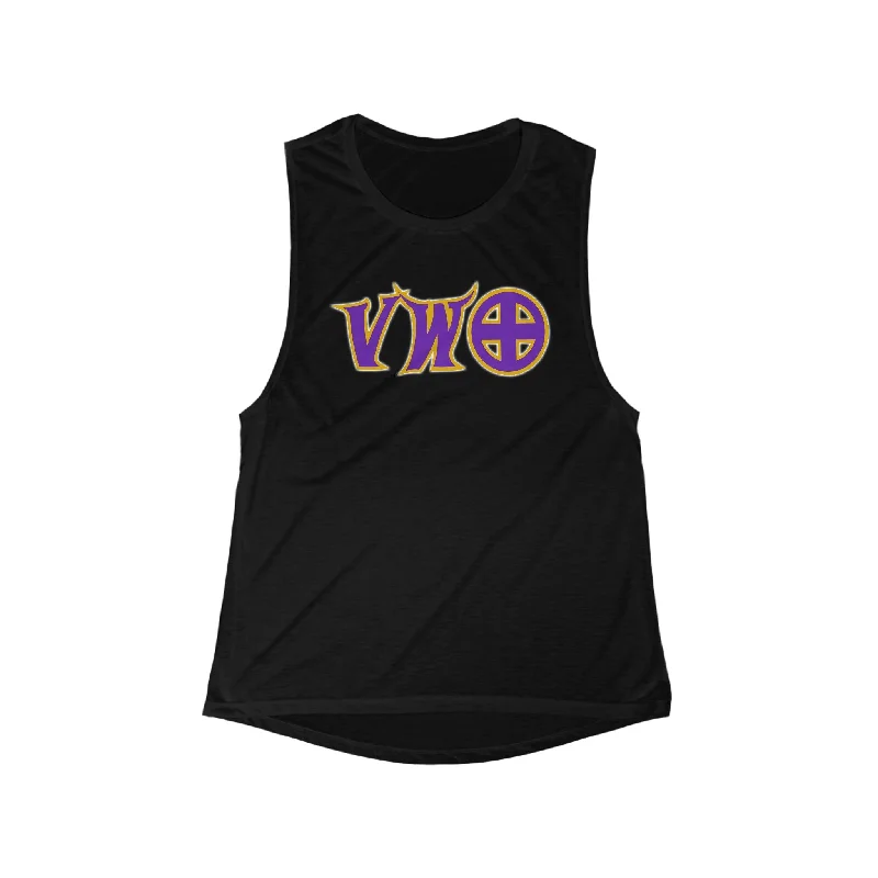 Women's Sports Tank Tops -Women's Flowy Scoop Muscle Tank - V-W-O