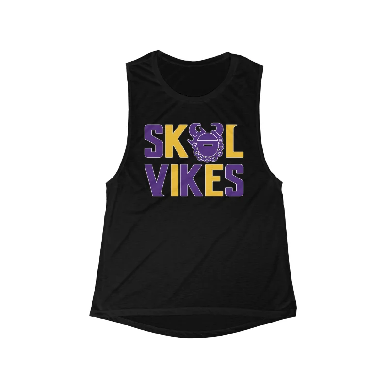Women's Fitted Camisoles -Women's Flowy Scoop Muscle Tank - Vikes