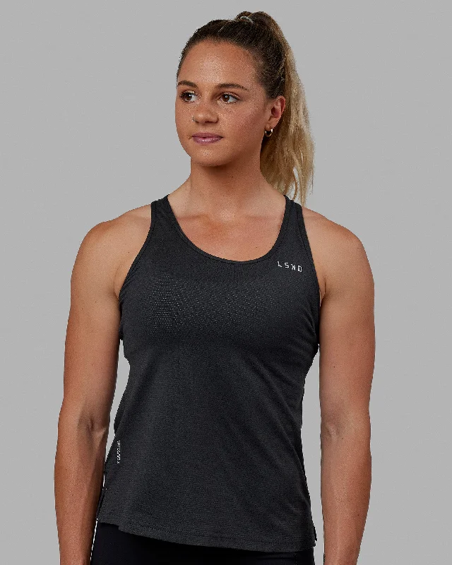 Women's Stretch Camisoles -Perform VapourFLX Tank - Black Marl