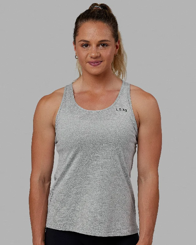Women's Flowy Tank Tops -Perform VapourFLX Tank - Lt Grey Marl