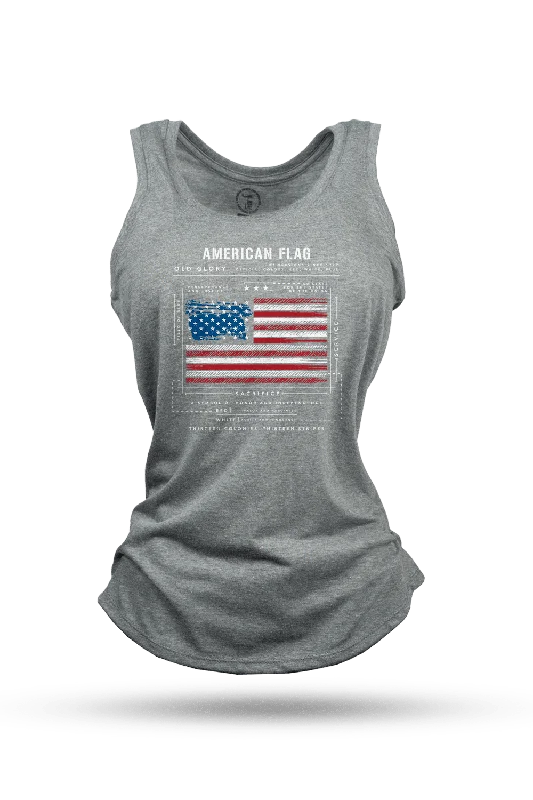 Women's Tank Tops for Hot Summer Days -Women's Racerback Tank - American Flag Schematic