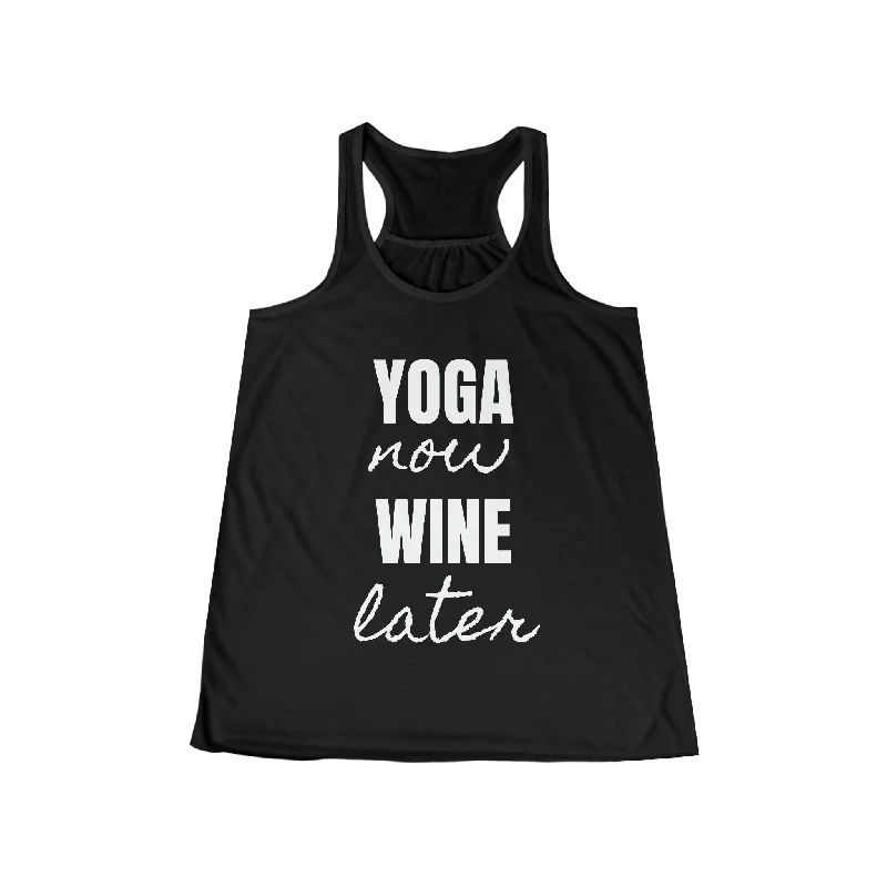 Women's Tank Tops for Layering and Style -Yoga Now Wine Later Tank Top