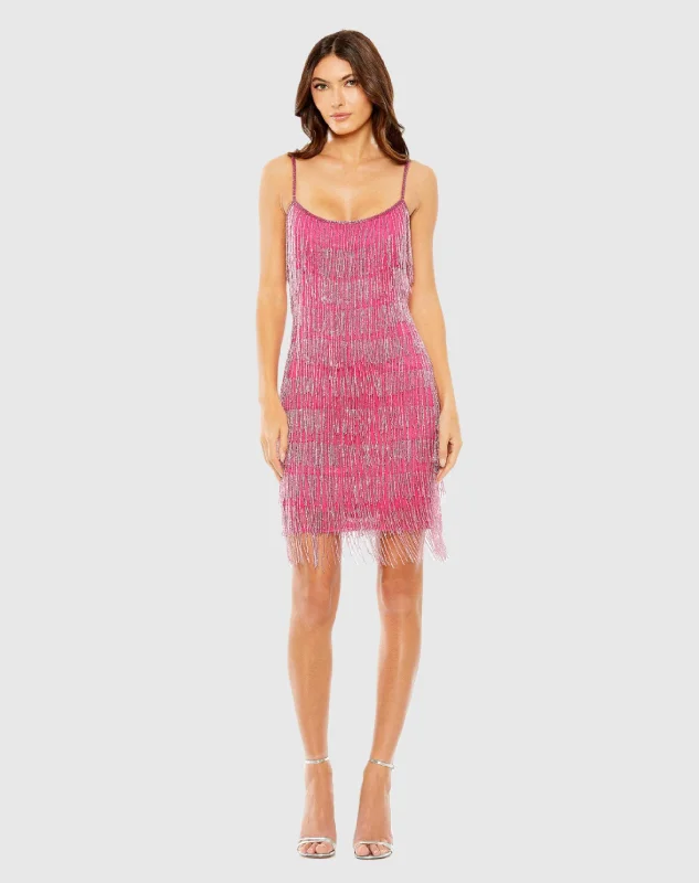 Slip Dress for Special Occasion -Slip Dress with Lace-Up Back -Slim Strap Beaded Fringe Mini Slip Dress Slip Dress for Special Occasion -Slip Dress with Lace-Up Back -Slim Strap Beaded Fringe Mini Slip Dress
