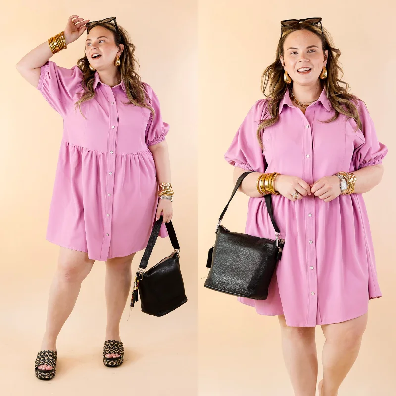 Doll Dress with Ruffled Top -Adventures Ahead Button Up Babydoll Dress in Dusty Pink Doll Dress with Ruffled Top -Adventures Ahead Button Up Babydoll Dress in Dusty Pink