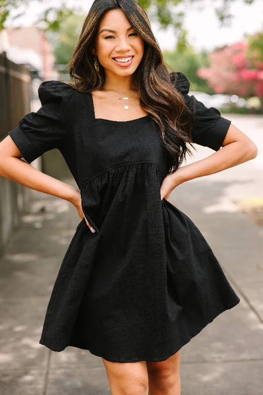 Doll Dress for Dolls with Satin Bodice -Beautiful Work Black Babydoll Dress