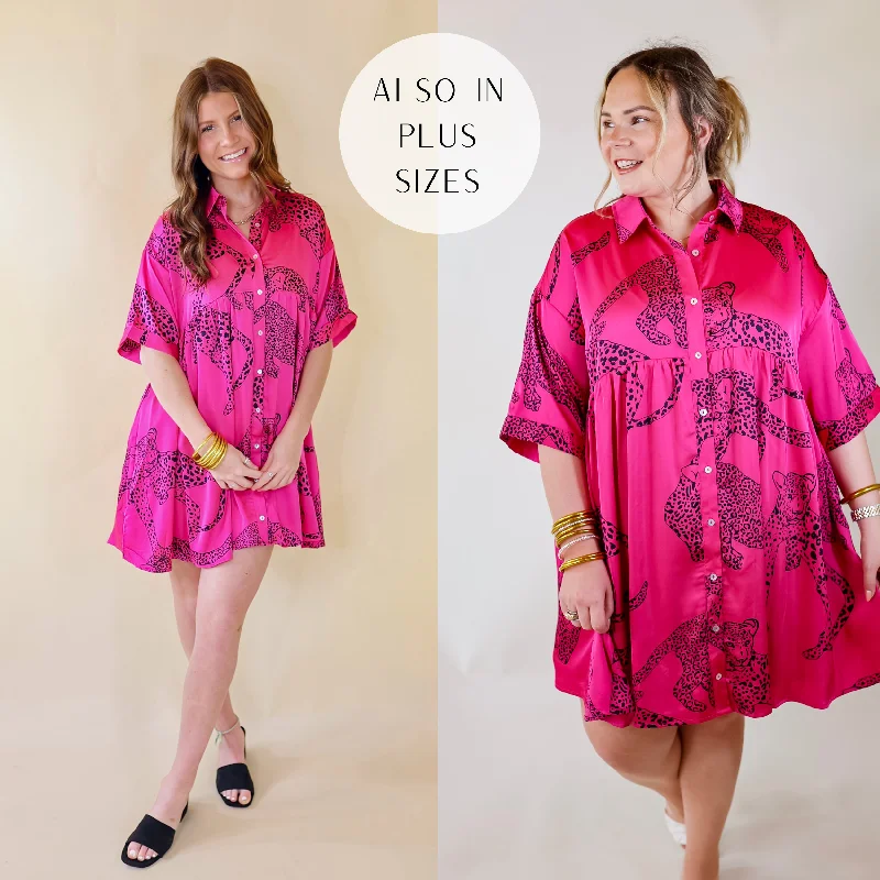 Doll Dress with Colorful Lace -Last Chance Size Medium | Ready To Flaunt Button Up Leopard Print Satin Babydoll Dress in Pink Doll Dress with Colorful Lace -Last Chance Size Medium | Ready To Flaunt Button Up Leopard Print Satin Babydoll Dress in Pink