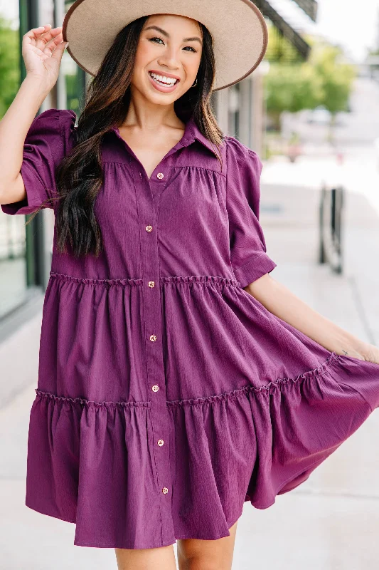 Doll Dress for 20-inch Dolls -Do What You Love Plum Purple Babydoll Dress