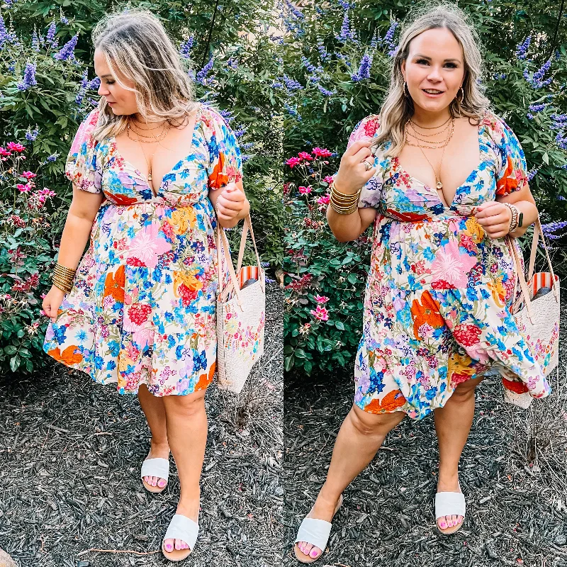 Doll Dress with Tassel Detail -Last Chance Size Medium | Savor The Sunshine Floral Print Babydoll Dress in Ivory Mix Doll Dress with Tassel Detail -Last Chance Size Medium | Savor The Sunshine Floral Print Babydoll Dress in Ivory Mix