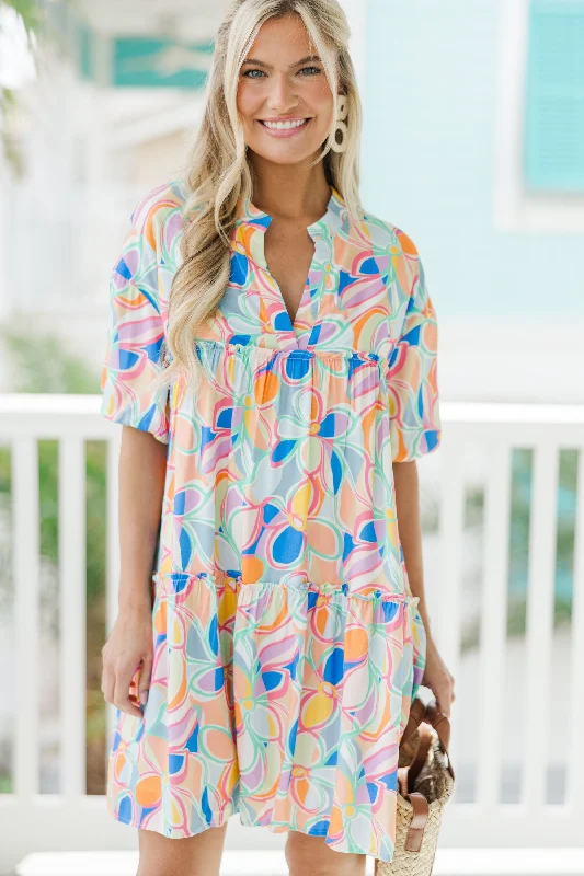 Doll Dress for Dolls 10-inch -Fully Convinced Blue Abstract Babydoll Dress