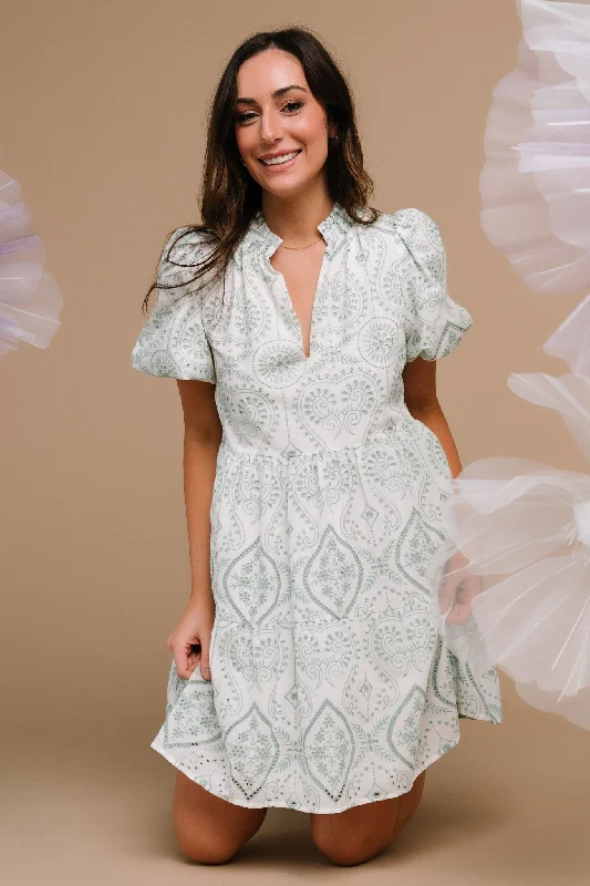 Doll Dress for Baby Doll Fashion -Josie Eyelet Babydoll Dress | White + Sage