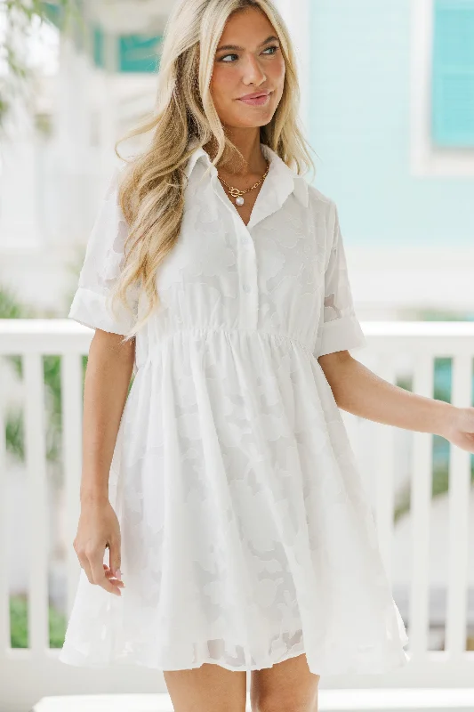 Doll Dress with Petal Detail -Nice Touch White Lace Babydoll Dress