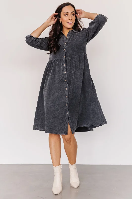 Doll Dress for Dolls 9-inch -Sari Babydoll Dress | Washed Black
