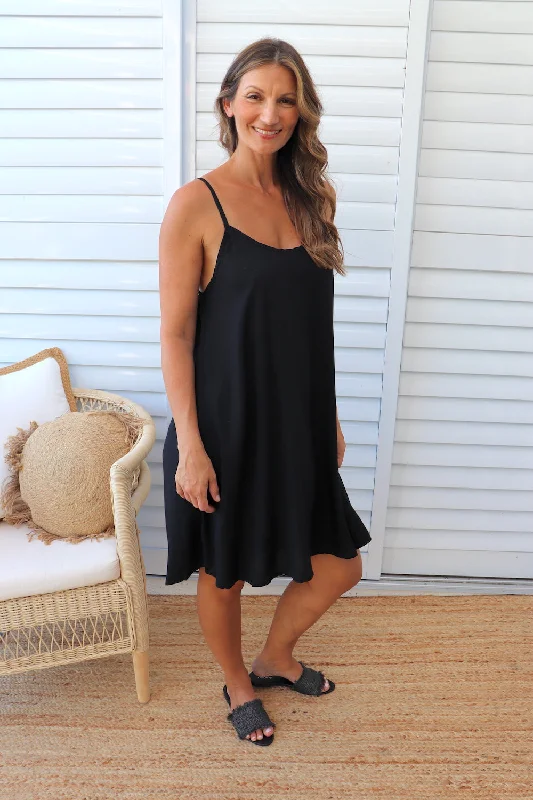 Elegant Slip Dress -Wedding Slip Dress -Short Black Slip Dress