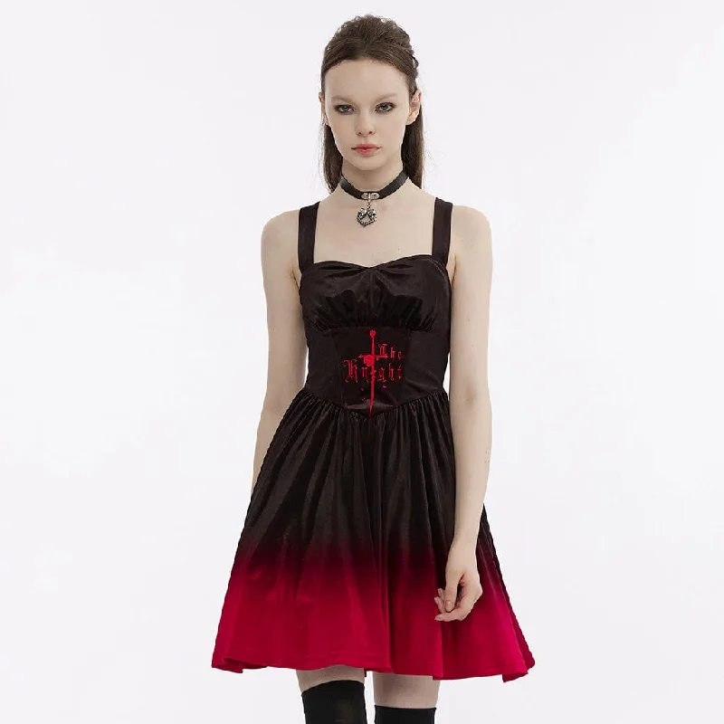 Satin Slip Dress for Evening Celebration -Slip Dress with Lace Detail -Women's Gothic Gradient Color Velvet Slip Dress Satin Slip Dress for Evening Celebration -Slip Dress with Lace Detail -Women's Gothic Gradient Color Velvet Slip Dress
