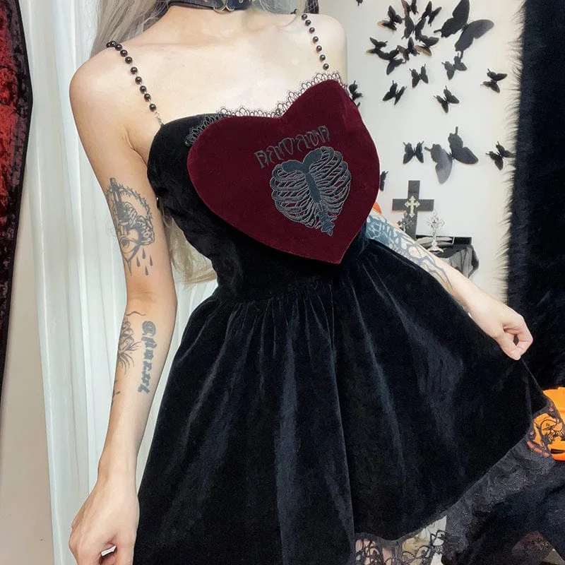 Silk Slip Dress -Sexy Red Slip Dress -Women's Gothic Heart Splice Draped Slip Dress Silk Slip Dress -Sexy Red Slip Dress -Women's Gothic Heart Splice Draped Slip Dress
